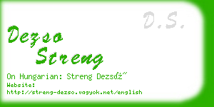 dezso streng business card